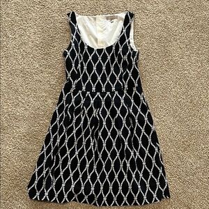 Banana Republic Black and White A-Line Mini Dress